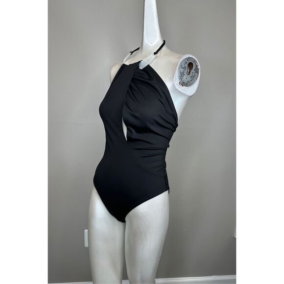 SIMKHAI Bindi Pearl Draped One-Piece Swimsuit XS $345 - Picture 6 of 11